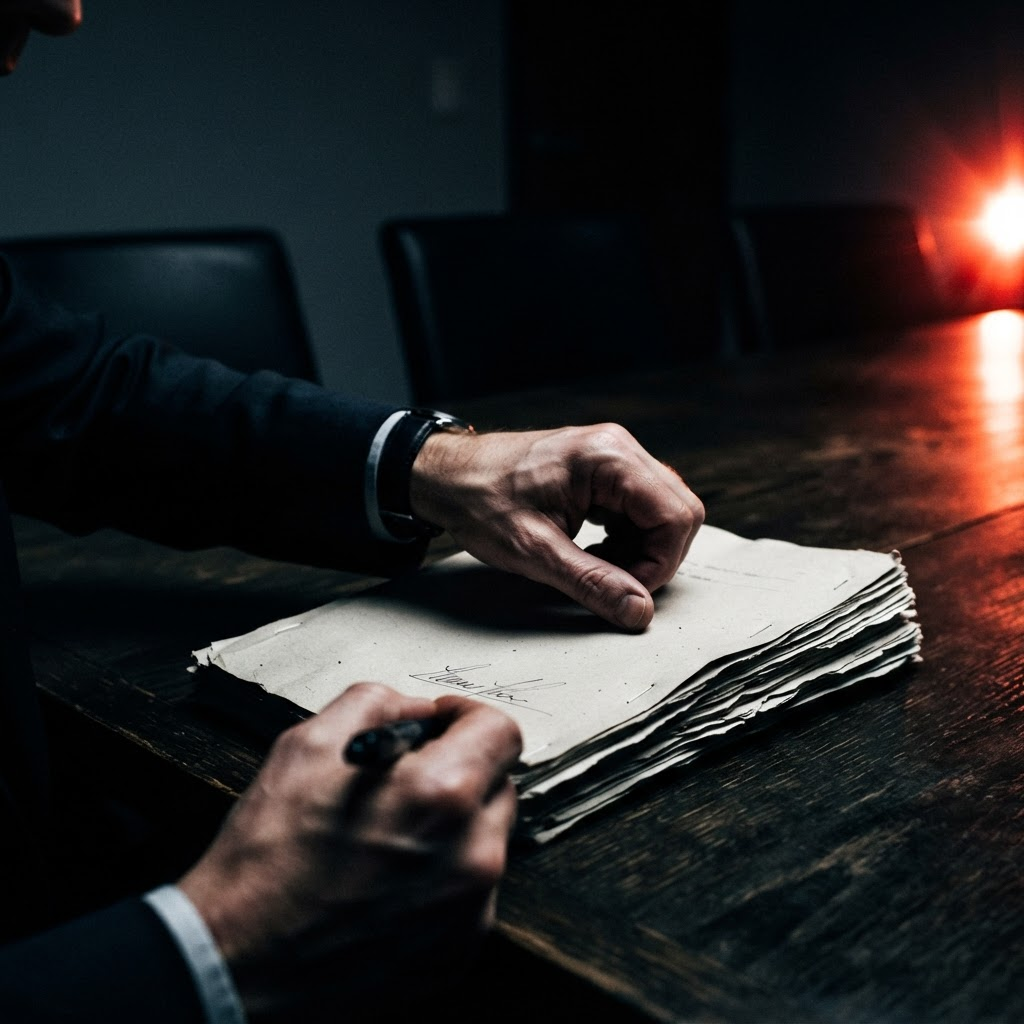 Agenda packet on a boardroom table